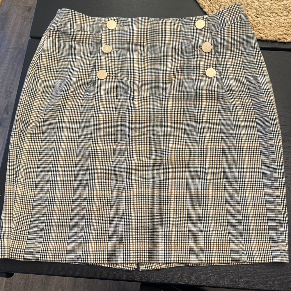 H&M Plaid Button-Detail mini Skirt